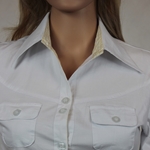 Bluzka biała kieszenie